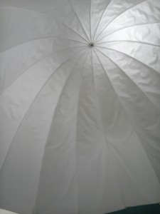 白い傘のスクリーン