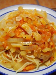 トマト＆玉ねぎスパゲッティー