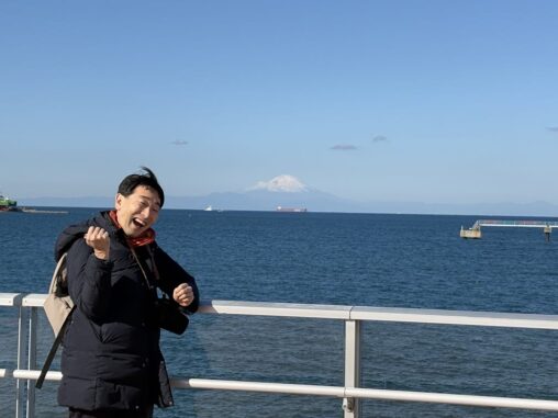 渚の駅で富士山