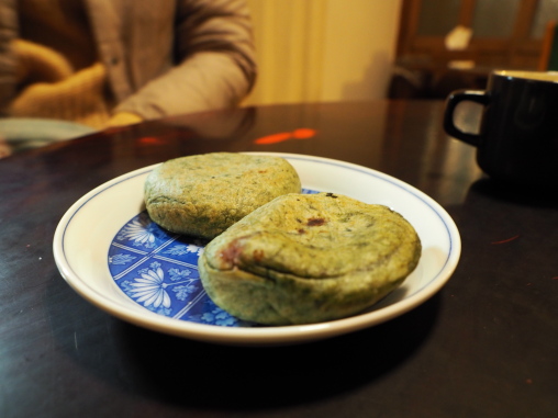 梅が枝餅　よもぎ版