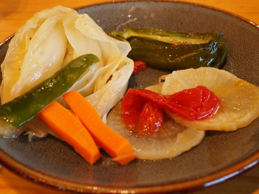 ローストしたお野菜中心
